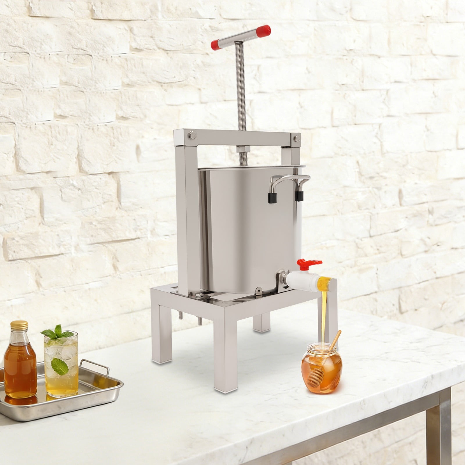 Manual Fruit Juicer Grape,  Juice Extractor 2.6gal/10L with Press Handle