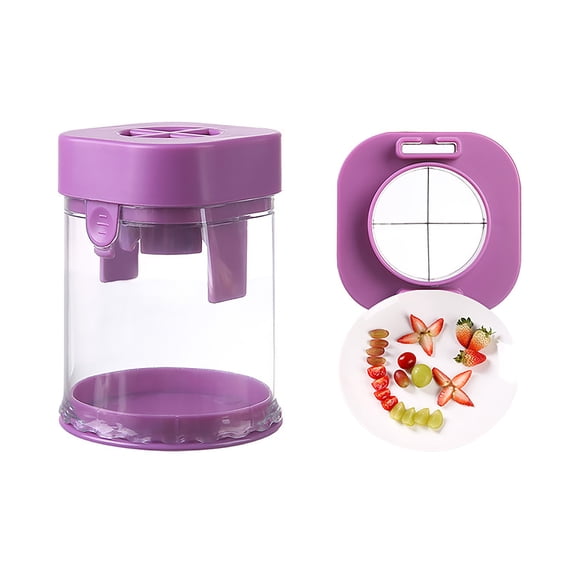 Manual Fruit Slicer Divider with Push Down Mechanism for Even Fruit Slices BPA Free Plastic and Stainless Steel Kitchen Tool for Home Use