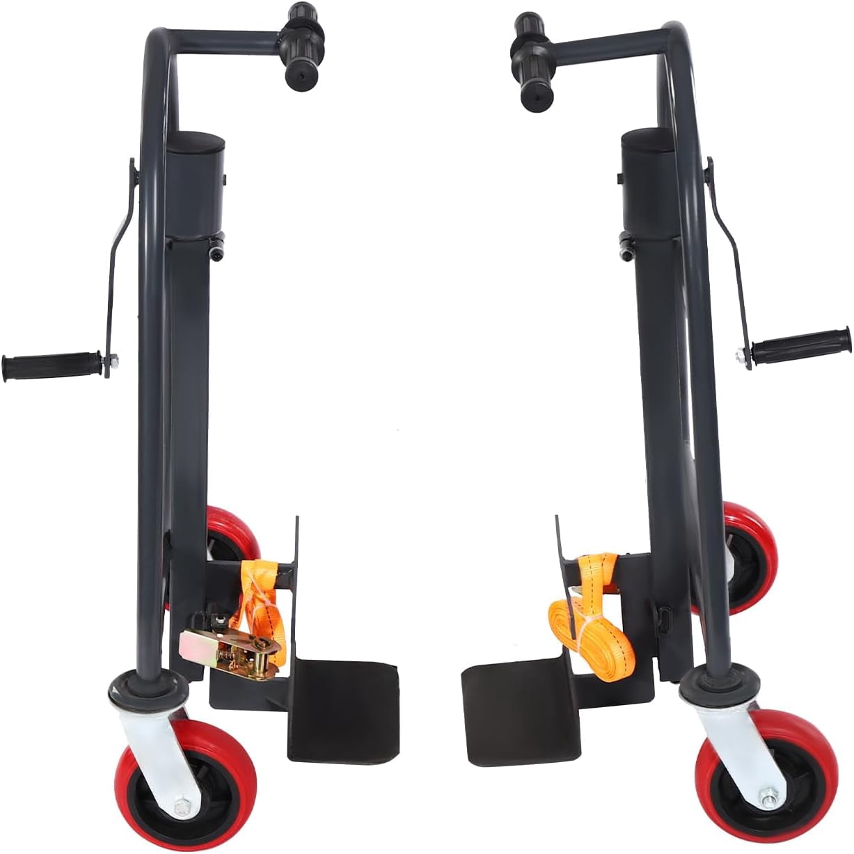 Manual Furniture Mover (Set of 2) Crate Mover with Solid Iron Core PP Wheels 1100 lbs 12" Lift Height Machinery Mover,Safe & Easy Lifting Furniture Dolly with 2 Handles