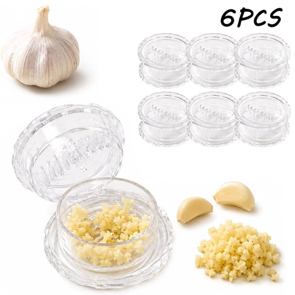 Manual Garlic Ginger Mincer Transparent Kitchen Tool, Multi-Function Herb Chopper Crusher, Compact Easy Clean Mincing Gadget