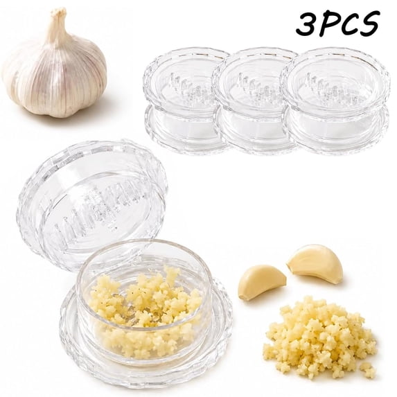Manual Garlic Ginger Mincer Transparent Kitchen Tool, Multi-Function Herb Chopper Crusher, Compact Easy Clean Mincing Gadget