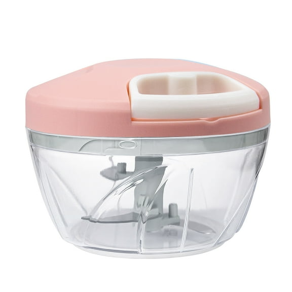 Manual Garlic Grinder Chopper Meat Cutter , Hand Pull Chop Chopper Manual Food Processor by KAUKKO (Pink-S)