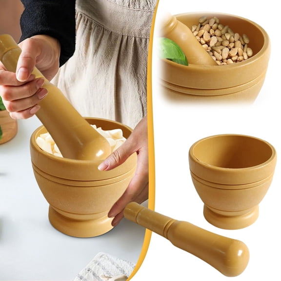 Manual Garlic Press Mortar Set, Resin Garlic Mincer & Spice Grinder for Guacamole, Herbs, and Seasonings, Durable Kitchen Grinding Tool(1PC)