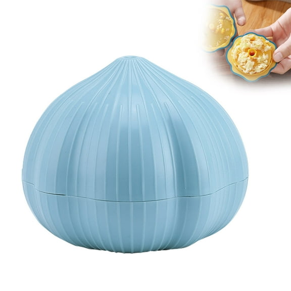 Manual Garlic Rocking Rolling Mincer Chopper Crusher Masher Cutter Squeezer Kitchen Tool, 6.3×7.6 cm, Blue