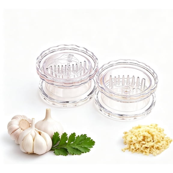 Manual Garlic Twister & Masher, Multi-Functional Mincer & Grinder for Garlic, Onion, Ginger, Herbs, Nuts, Impact Resistant Kitchen Gadget & Home Accessory (2pcs)