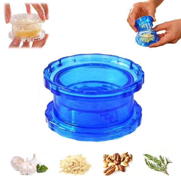 Manual Garlic Twister Multifunctional Spice Crusher, Transparent Compact Garlic Mincer Tool for Nuts Herb Pepper Prep, Easy Clean Clear Garlic Press Mincer for Home Daily Cooking BBQ Camping
