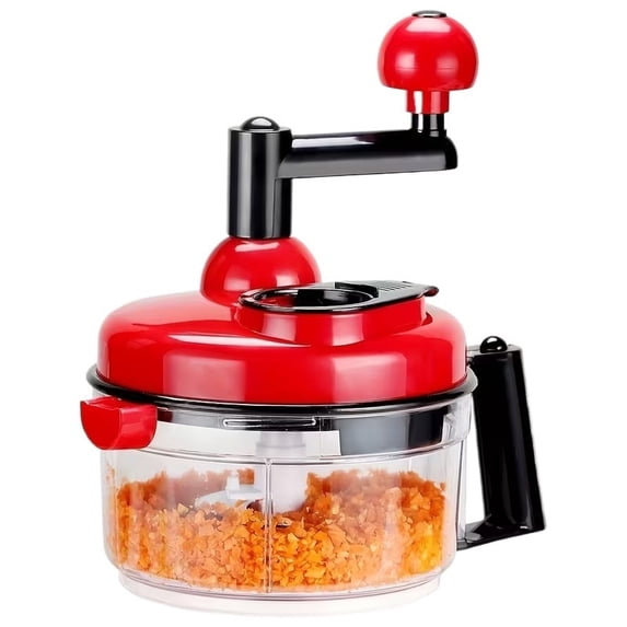 Manual Garlic Vegetable Chopper - Handheld Food Processor for Onions, Ginger, Nuts, Fruits - Perfect for Salads and Salsas - Essential Kitchen Gadget