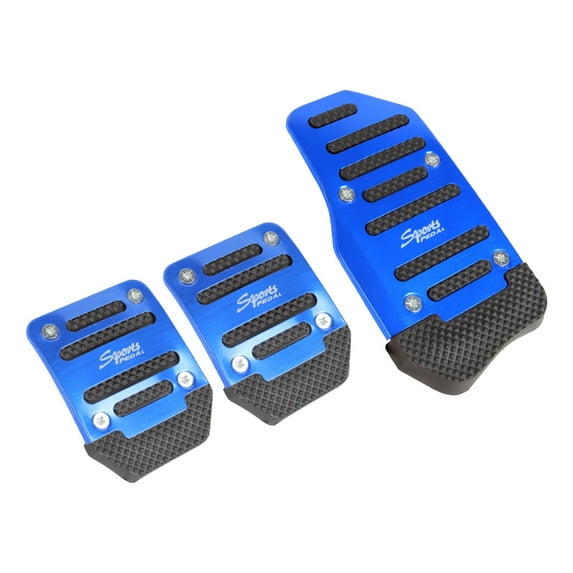 Manual Gear Car Pedal Cover Set Universal Metal Aluminum Alloy Brake Clutch Accelerator Non Slip Rubber Stripes Easy Install for Most Vehicles Durable Upgrade