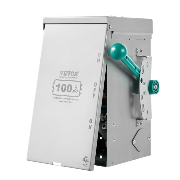 Manual Generator Transfer Switch 100A 24000W 120/240V for Portable Generators & Emergency Power