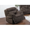 thumbnail image 1 of Manual Glider Recliner in Chocolate Corduroy: Plush, Cozy, Smooth Glide Motion, Side Handle Recline, Pillow Top Arms, Modern Living Room Furniture, 46"W x 39"D x 41"H, 1 of 11