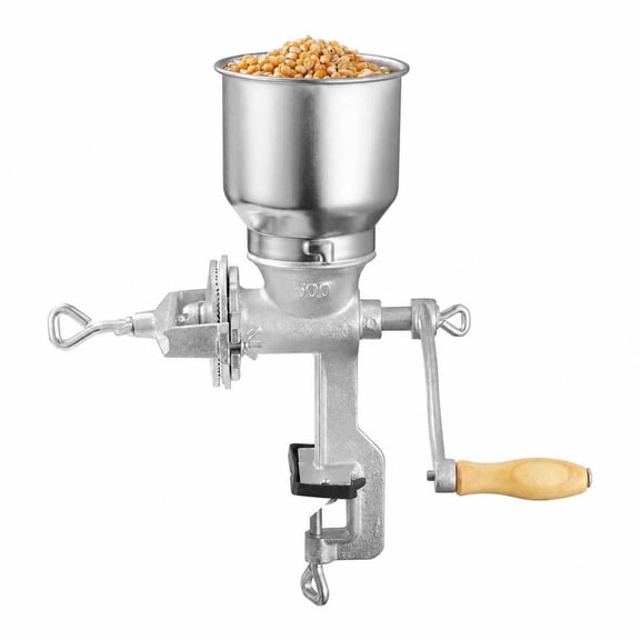 Manual Grain Mill with High Hopper, Hand-Crank Corn Grinder, Cast Iron Wheat Grinder for Grains Spices Coffee Beans Nuts