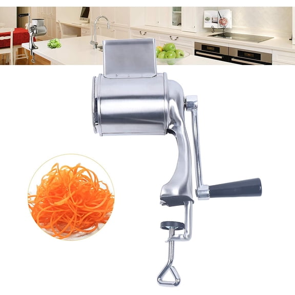 Manual Grater, Cheese Rotary Chopper Food Mills with 5 Drum Blade Stainless Steel Vegetable Shredder Salad Slicer Ergonomic Handle for Home Kitchen Restaurant