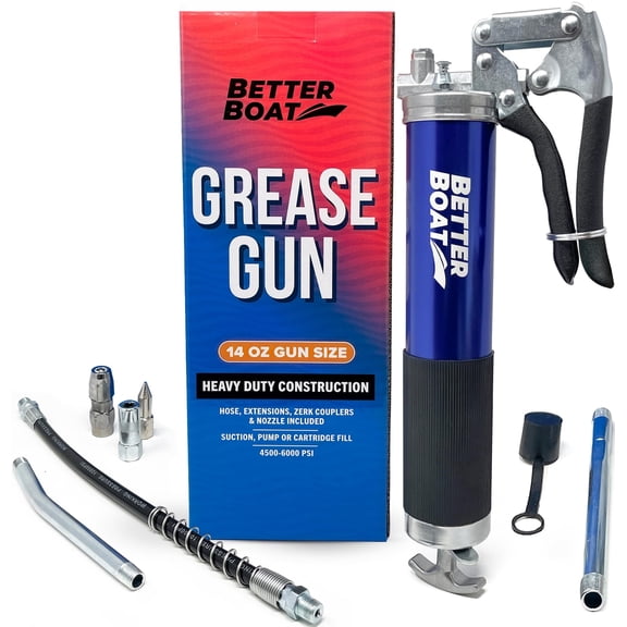 Better Boat Manual Grease Gun Kit for Marine and Automotive Use, 14 oz