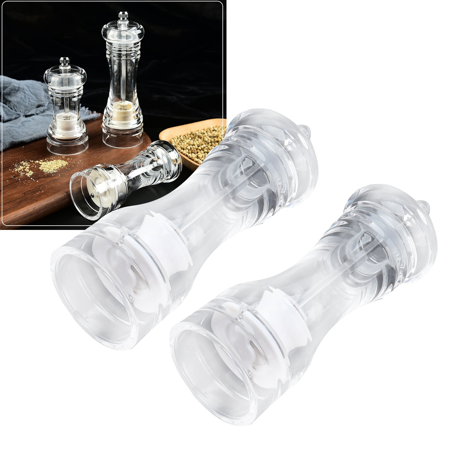 Manual Grinder, Transparent Pepper Mill For Kitchen For Barbecue For