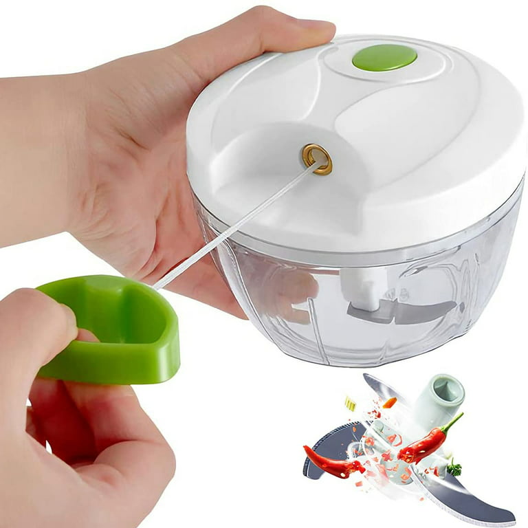 Manual Grinder, With Three Blades, 450ml, Can be Used to Cut Mini Chopper  for Onions, Salad, Fruit, Garlic, Meat, Nuts, etc., Convenient and Small. 
