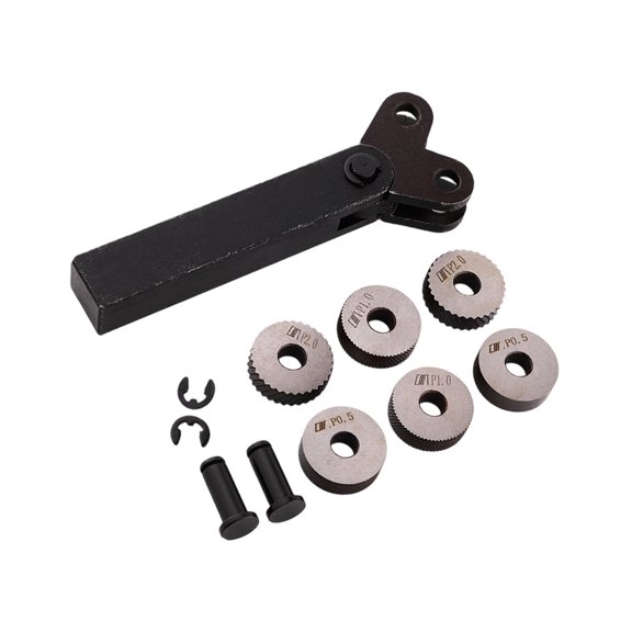Manual Grip Texturing Tool for Cylindrical Metal Workpieces, Double Wheel 96CR Steel Knurling Tool for Lathe Patterning and Shop Repair