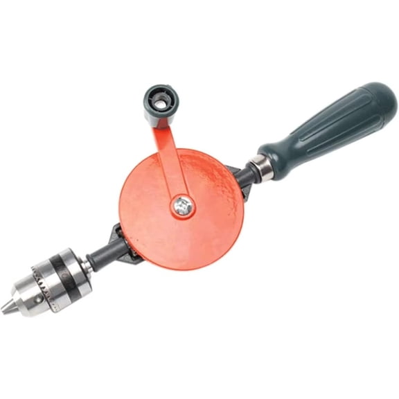 Manual Hand Crank Drill All Steel Casting Geared Drill Portable Mini Traditional Hand Drill with Double Pinions
