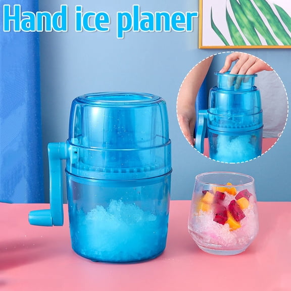 Manual Hand Crank Ice Crusher Machine for Shaved Ice Snow Cones - Portable Household Smoothie Maker Stainless Steel Blade - Small Ice Breaker for Cocktails Drinks Seafood Platter Home Kitchen Outdoor