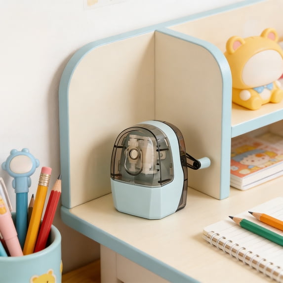 Manual Hand Crank Pencil Sharpener with Stronger Spiral hob Heavy Duty Desktop Pencil Sharpener for Colored Pencils, Children's Classroom & Professional Use