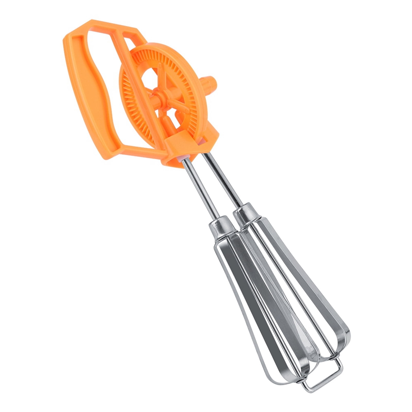 Manual Hand Mixer, Easy Operation Hand Crank Stainless Steel For Kitchen White,Orange