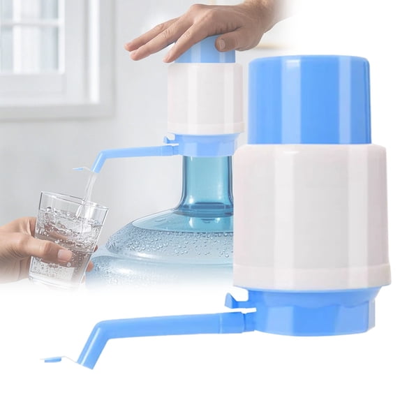 Manual Hand Press Drinking Water Pump for 5-6 Gallon Bottles, Portable Water Dispenser Pump for Home Office Camping, Blue BPA-Free Food Grade Water Cooler Jug Dispenser (1 Pack)