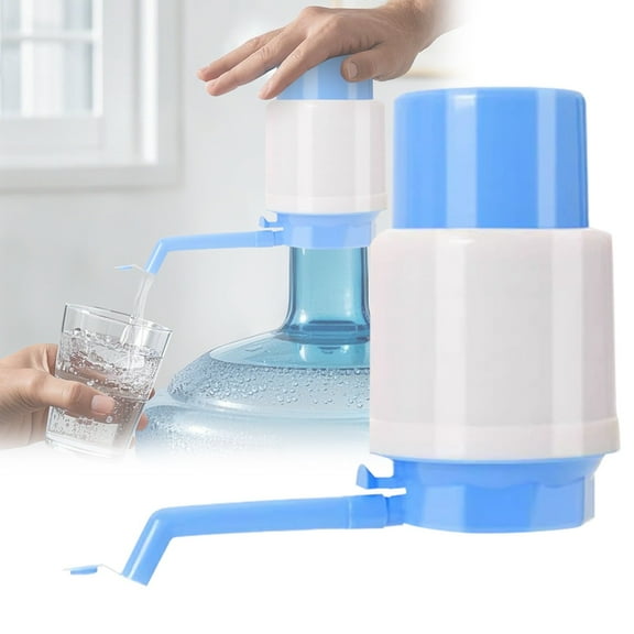 Manual Hand Press Drinking Water Pump for 5-6 Gallon Bottles, Portable Water Dispenser Pump for Home Office Camping, Blue BPA-Free Food Grade Water Cooler Jug Dispenser (1 Pack)