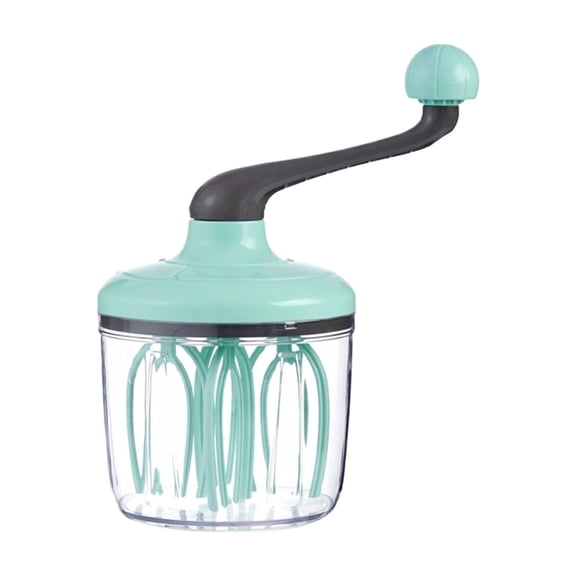 Manual Handheld Cream Whipper Semi Automatic Egg Beater Small Household Whisk with Transparent Mixing Container for Baking and Cooking