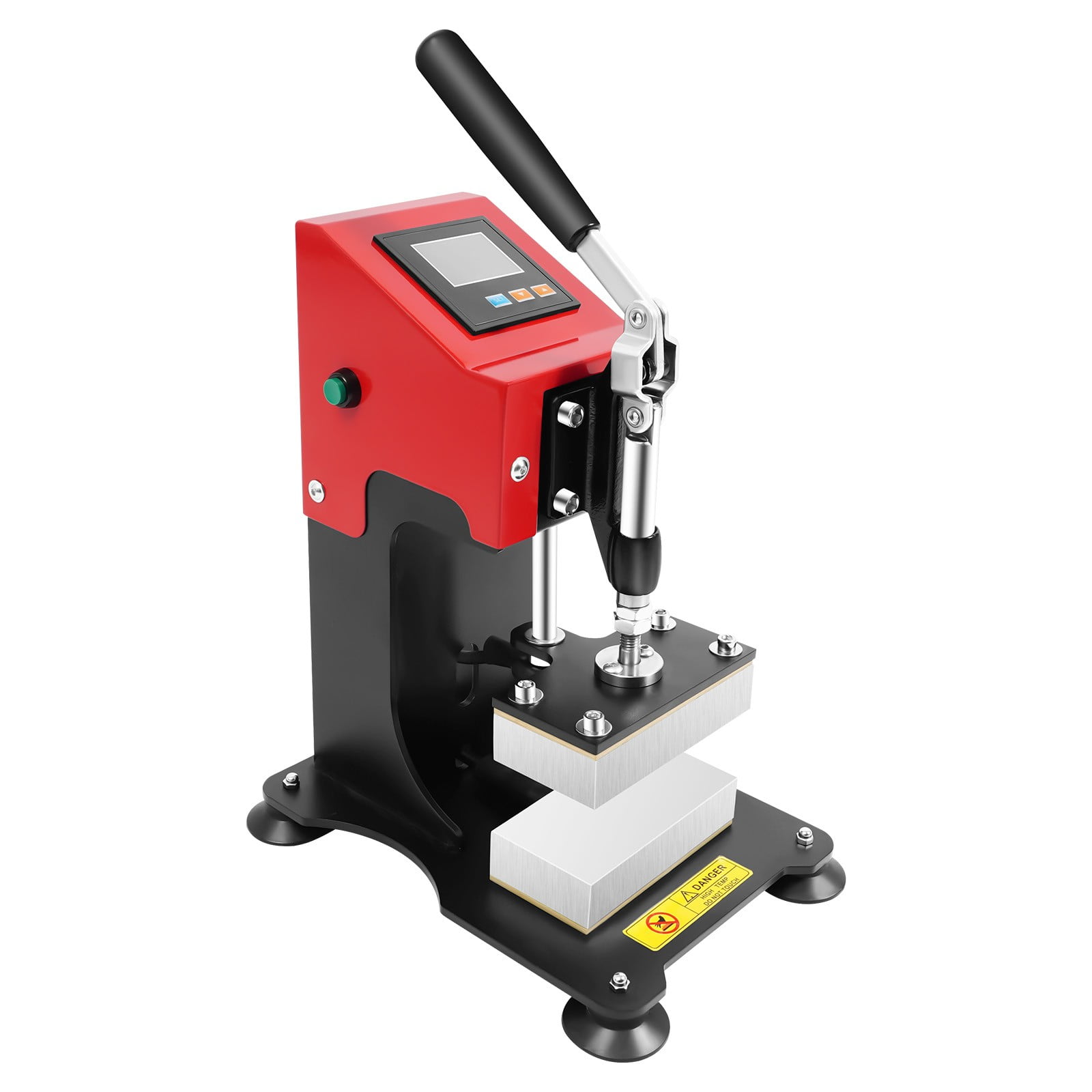Manual Heat Press Machine Dual Heating Plates High Pressure Hot Press Stamping Machine 900W Hot Embossing Machine 0~400℉ for PU Leather, Plastic Particles, Dried Flower and Plant