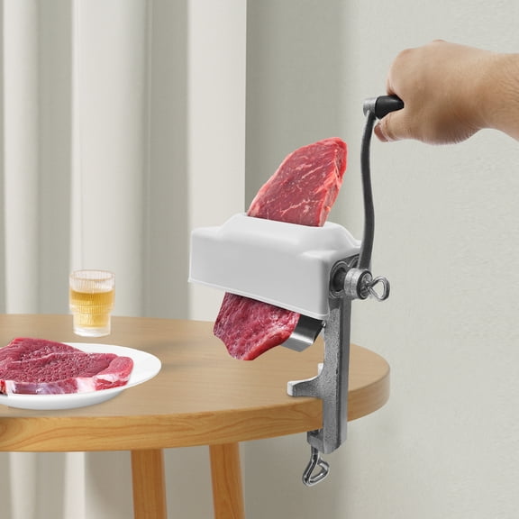 Manual Heavy Duty Meat Tenderizer, Meat Chicken Steak Fish Beef Tenderizer Tool Stainless Steel Clamp-on Design No Pounding Hammering 2 Cast Iron Spikes Rollers