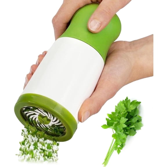 Manual Herb Grinder, Cilantro Parsley Chopper with Stainless Steel Blade, Handheld Spice Shredder for Cooking