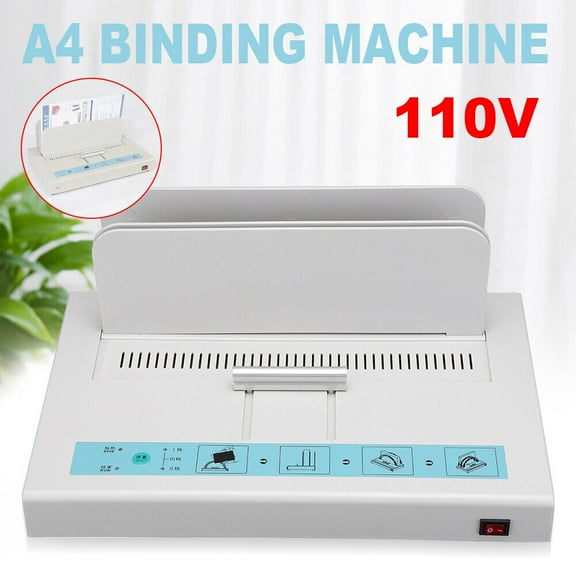 Manual Hot Melt Binding Machine, 110V, Adjustable Heating, 50mm Max Binding Thickness, for Office & Home Use, Lightweight and Efficient