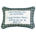 thumbnail image 1 of Manual I Smile I Laugh/Brother 12.5 x 8.5-Inch Decorative Throw Pillow, 1 of 2