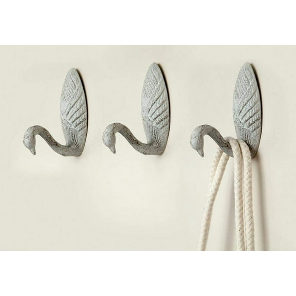 Manual IOWHSW Cast Iron Swan Wall Hook, Set of 3