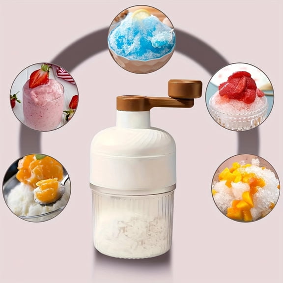 Manual Ice Crusher - Portable hand snow cone ice maker, small ice crusher for home dining, no electricity, easy to use kitchen gadgets