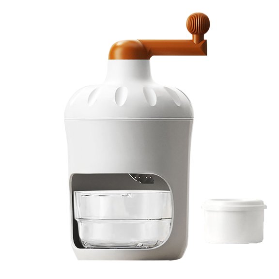 Manual Ice Shaver Hand Crank Snow Maker Portable Shaved Ice Machine For Home Outdoor White 24X14cm Plastic