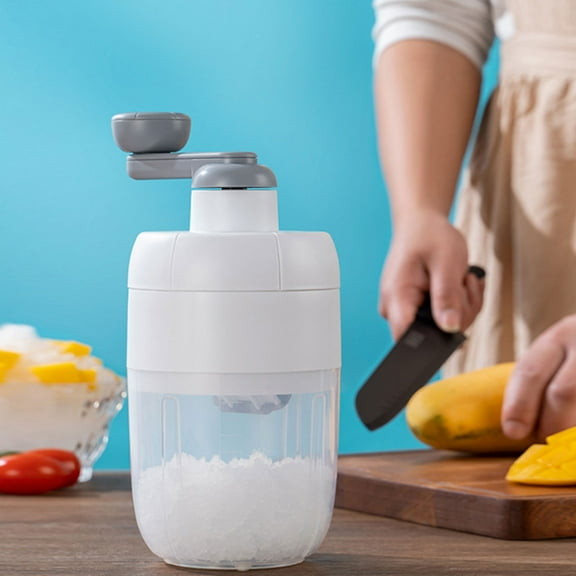 Manual Ice Shaver Machine for Hand Shaved Ice - Household Fruit Ice Crusher - Portable Countertop Snow Cone Maker with Stainless Steel Blade - Plastic Manual Ice Grinder for Home Kitchen Party Use