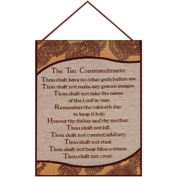 Manual Inspirational Collection Ten Commandments Framed Wall Hanging 13 x 18 Inch