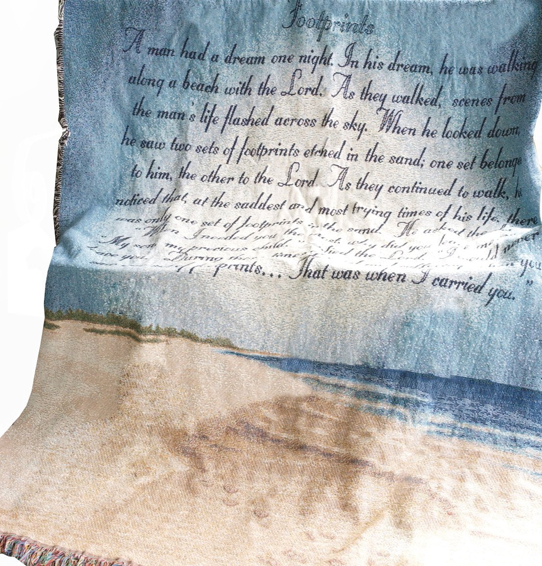 Manual Woodworkers Old Rugged Cross Tapestry Throw - 50x60 Inch Cotton Woven Blanket, Made In USA