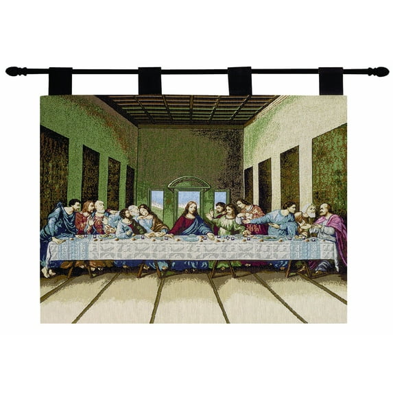 Manual Inspirational Collection Wall Hanging and Finial Rod, Last Supper, 36 X 26-Inch