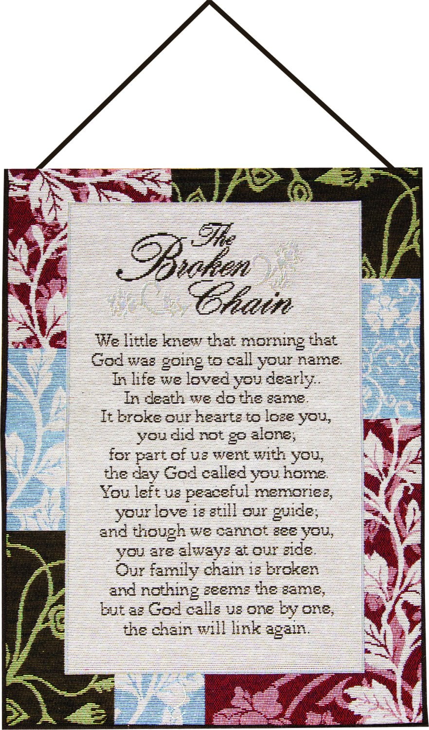 Inspirational Cotton Wall Hanging with Floral Patchwork Frame, 13 x 18 Inches