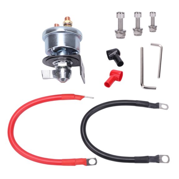 Manual Isolation Device Kit for 12V 200A Circuits with Mounting Bracket and Preinstalled Cable Terminals