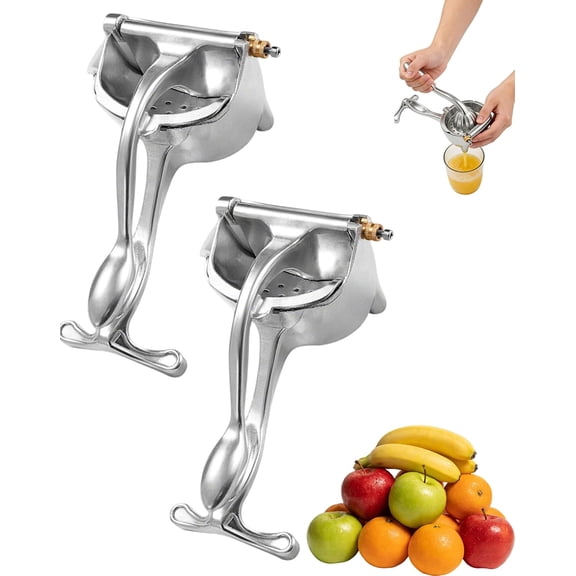 Manual Juice Squeezer, 2026 Upgrade Manual Citrus Juicer Press, Heavy Duty Handheld Orange Juicer Efficient Extractor, with Ergonomic Grip, Easy to Clean, for Oranges Lemons Citrus Lime (2Pcs)