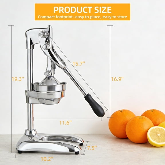 Manual Juicer Heavy Duty Stainless Steel Hand Press for Citrus Fruits