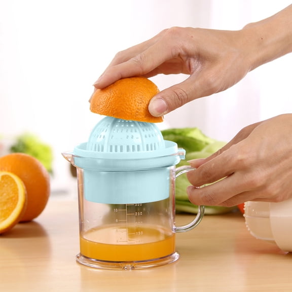 Manual Juicer Lemon Squeezer with Separation Cup and Measurement Scale - Hand Press Citrus Juicer for Kitchen, Home, Office or Travel - Portable Fruit Juice Press Tool with Pulp Separator