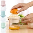 thumbnail image 1 of Manual Juicer, Plastic Lemon Squeezer with Pulp Separator Cup and Measurement Scale, Non-slip Grip & Easy Press Design for Pure Juice, Ideal for Home Kitchen, Bar, and Fresh Beverage, 1 of 6