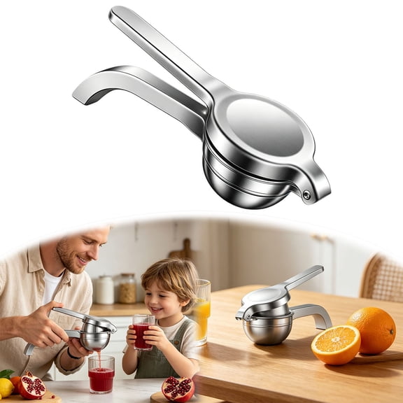 Manual Juicer Press Stainless Steel Handheld Fruit Squeezer Heavy Duty Lemon Lime Press Large Capacity Citrus Grinder for Home Kitchen and Bar Use