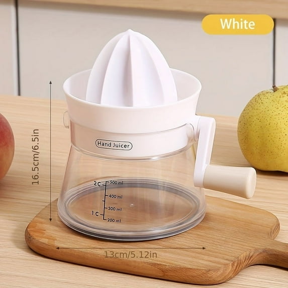 Manual Juicer with Built-in Measure, Hand Squeezer for Lemon, Lime, Orange. For Home, Office, Camping. Kitchen & Desk Gadget.