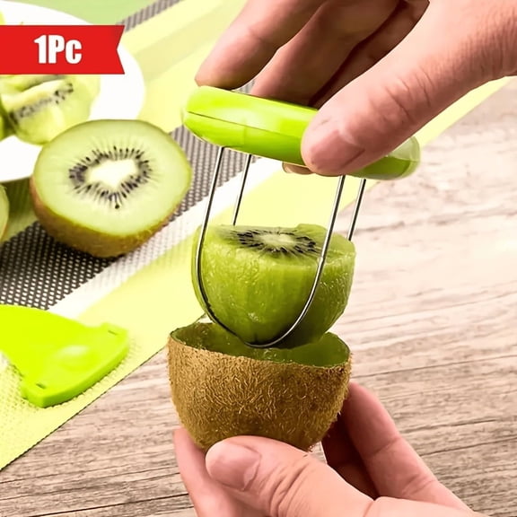 Manual Kiwi Fruit Slicer & Peeler - Easy-Use ABS Kitchen Gadget for Camping & Home