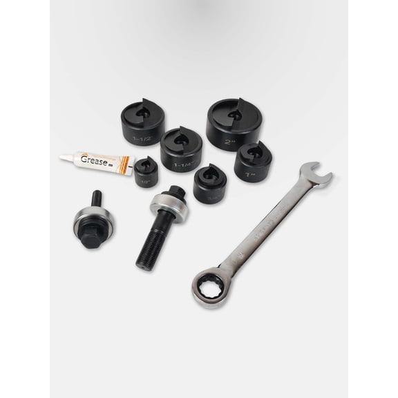 Manual Knockout Hole Punch Driver Kit 1/2 to 2 inch Electrical Conduit Hole Cutter Set - Professional KO Tool Kit for Precise Conduit Hole Sizes (1/2"~2")