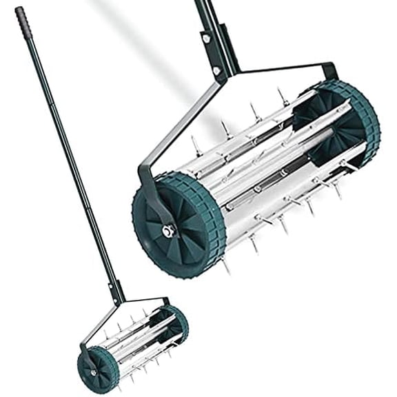 Manual Lawn Aerator, Aerator Lawn Tool with Anti-Slip Handle and Tine Spikes, Easy Assembly, Grass Aerator for Lawn, Yard, Garden (Basic)$$Garden & Patio